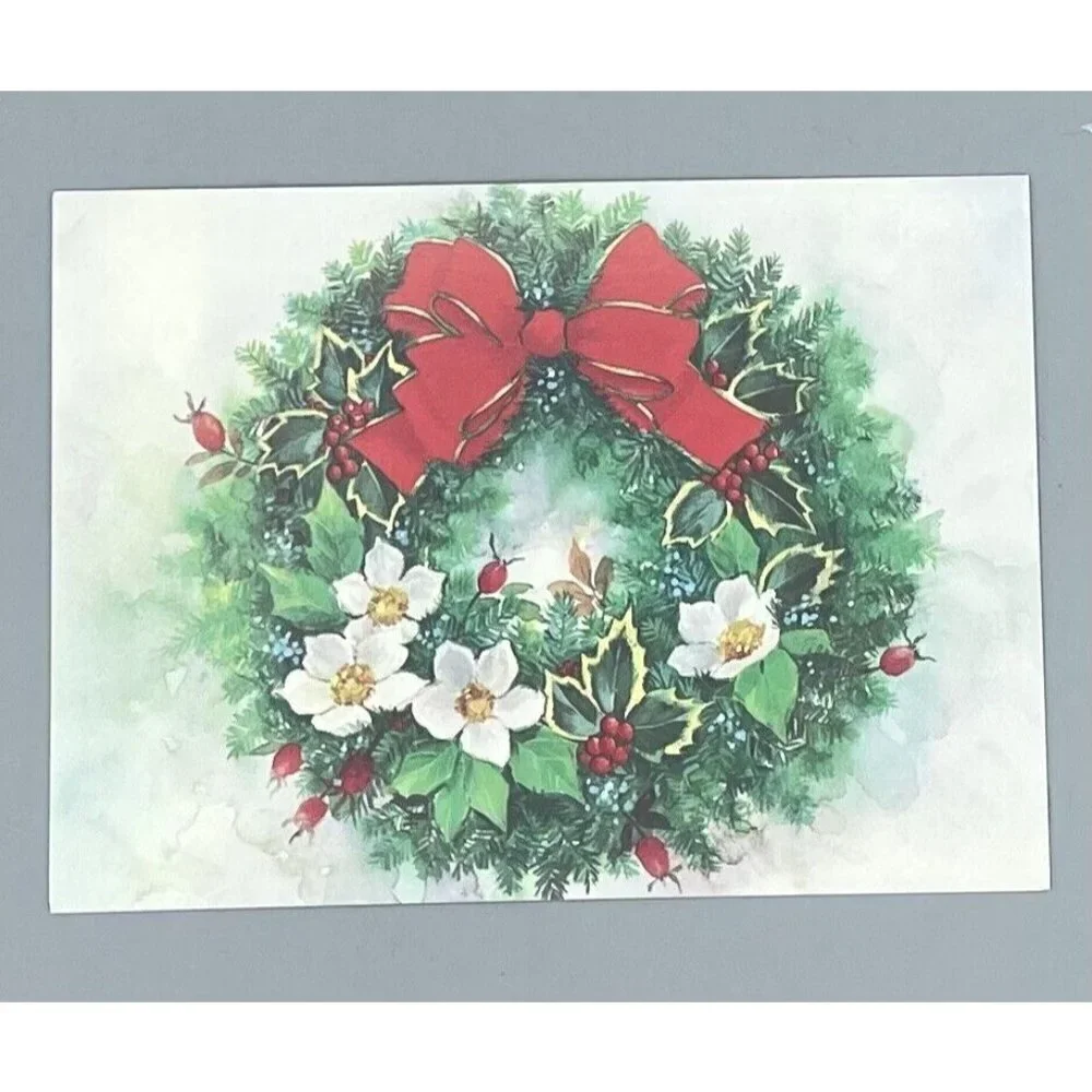 Lot 12 WREATH Christmas Greeting Cards Paper Magic MG77 Crafts Scrapbooking